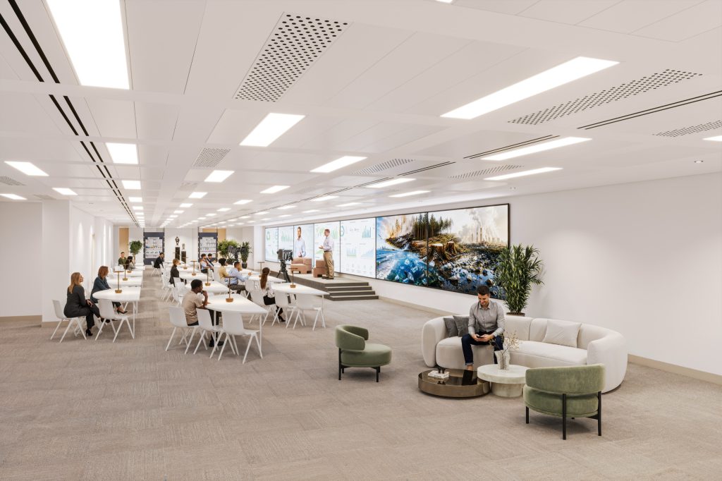 Indicative CGI of an event space fitout at 78 St James's Street